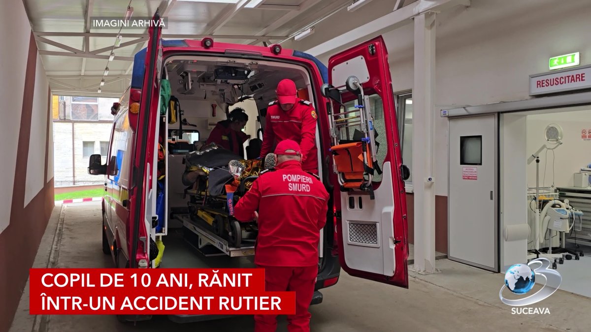 Copil de 10 ani, rănit într-un accident rutier