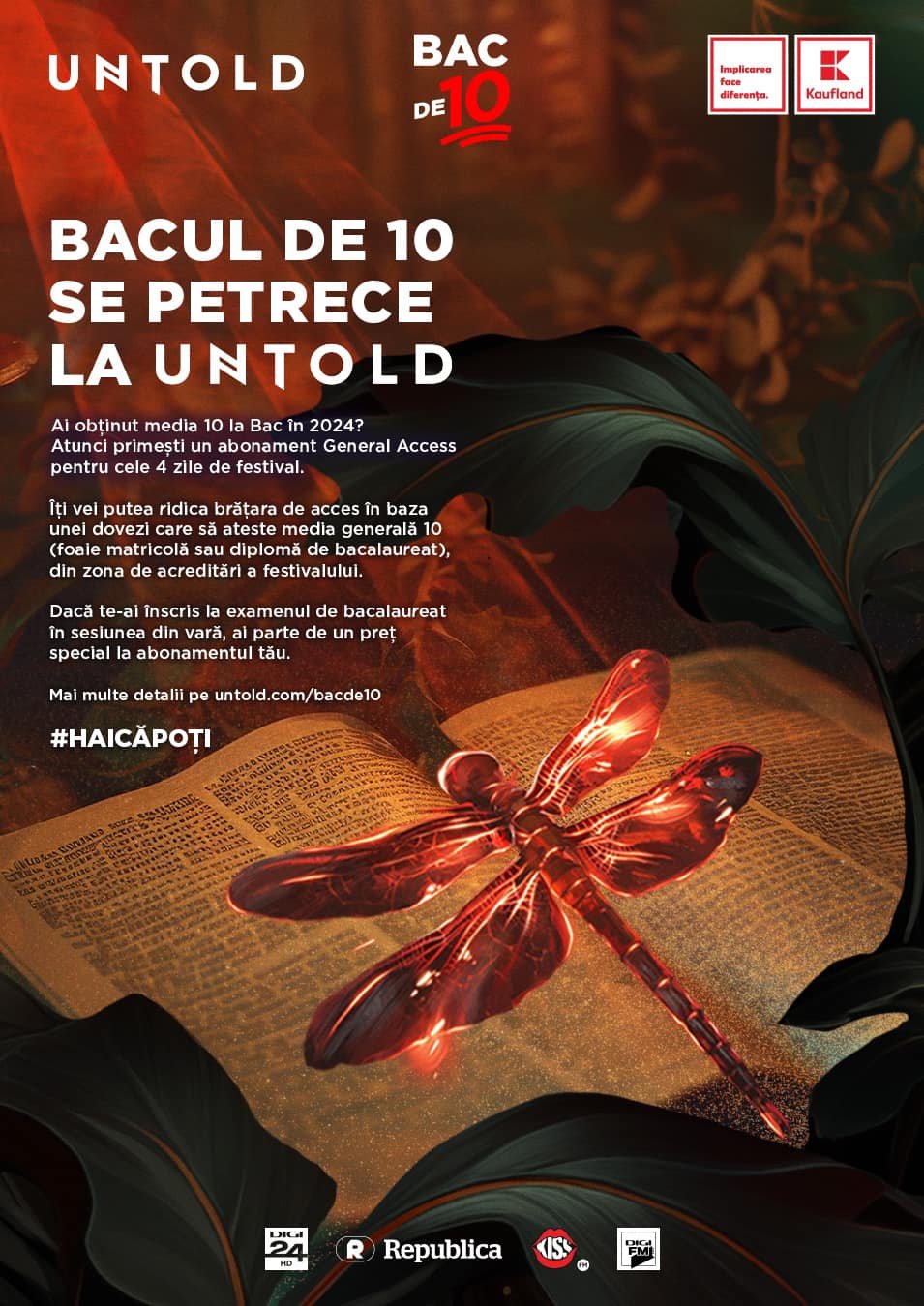 10 la BAC și ai acces gratuit la Untold 