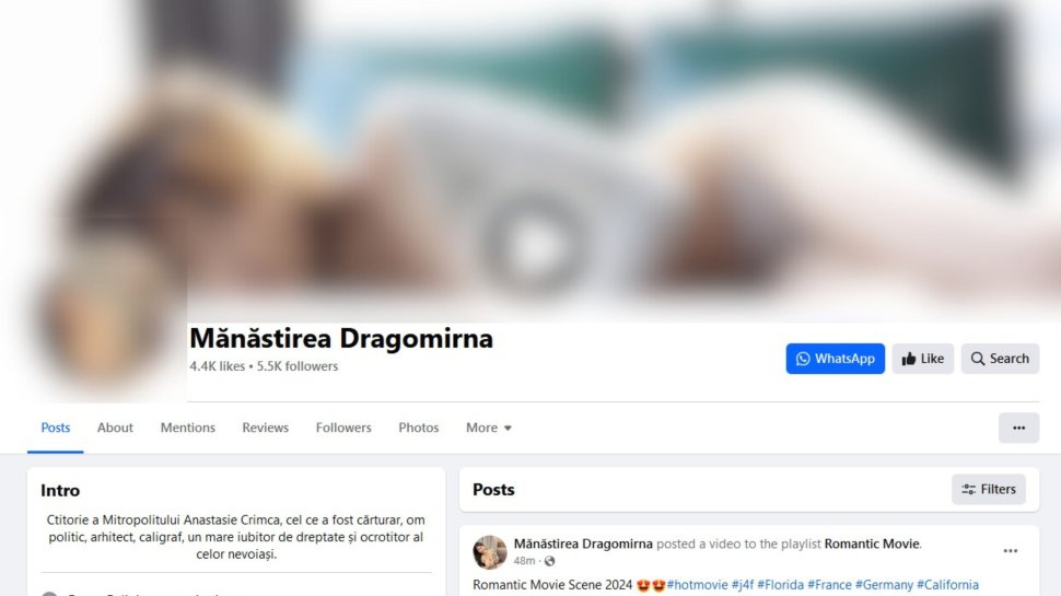 Pagina Mănăstirii Dragomirna preluată de hackeri