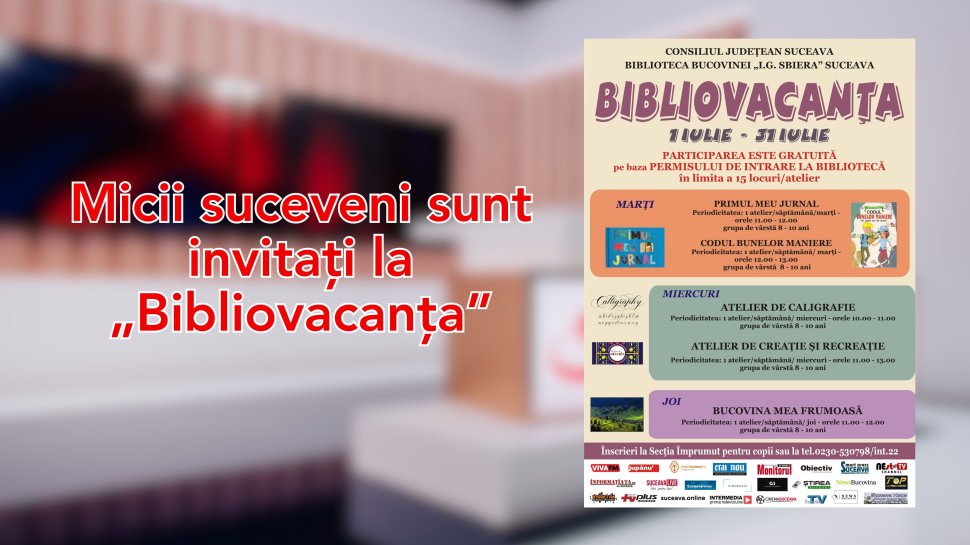 Micii cititori suceveni sunt invitați la bibliovacanța 