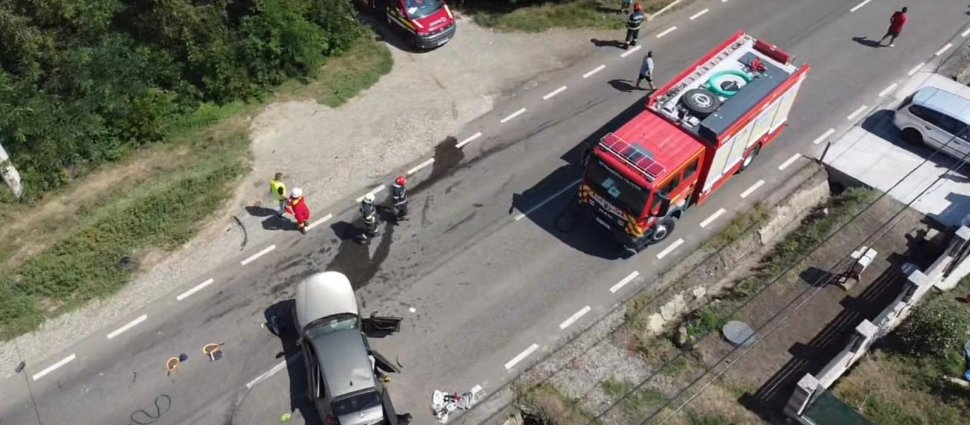 O depășire a provocat un accident teribil în Bunești, pe E85 2205