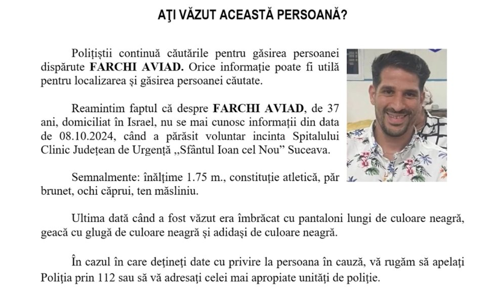 Mobilizare exemplară pentru căutările bărbatului israelian 3939