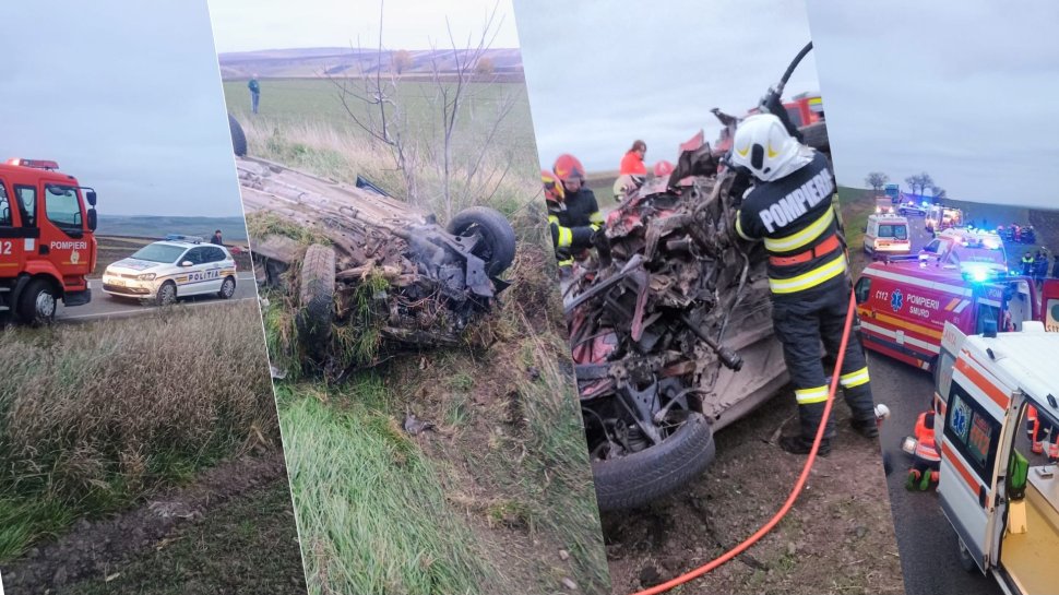 Plan Roșu de intervenție activat la Suceava: 7 victime în urma unui accident rutier grav între două autoturisme, la Grănicești