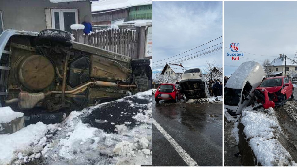 Valul de iarnă aduce primele accidente rutiere în județele Suceava și Neamț 5999