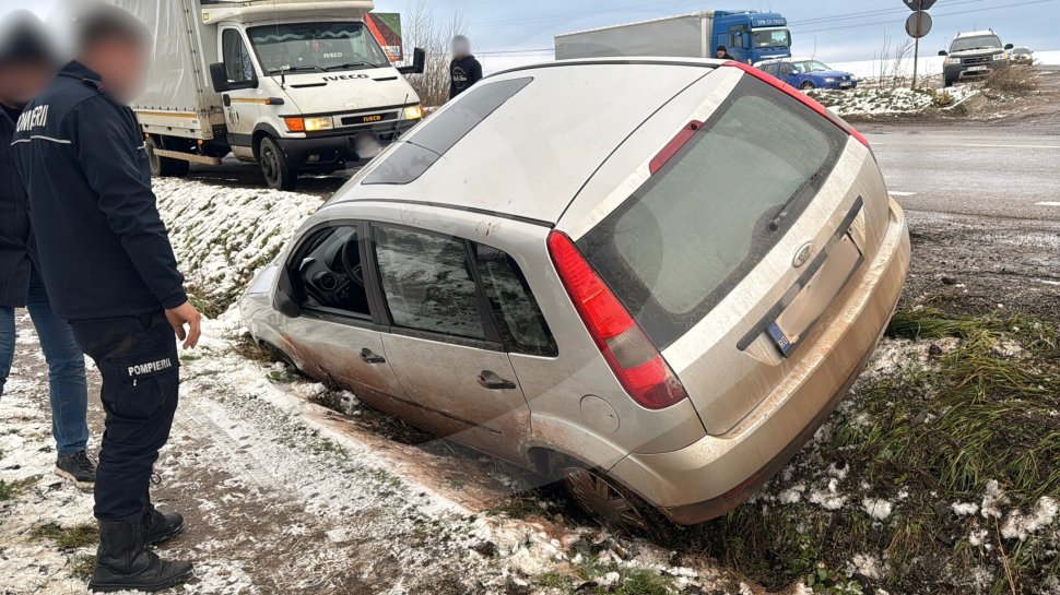 Șoferiță la un pas de o tragedie pe DN2E, la Cumpărătura 6883