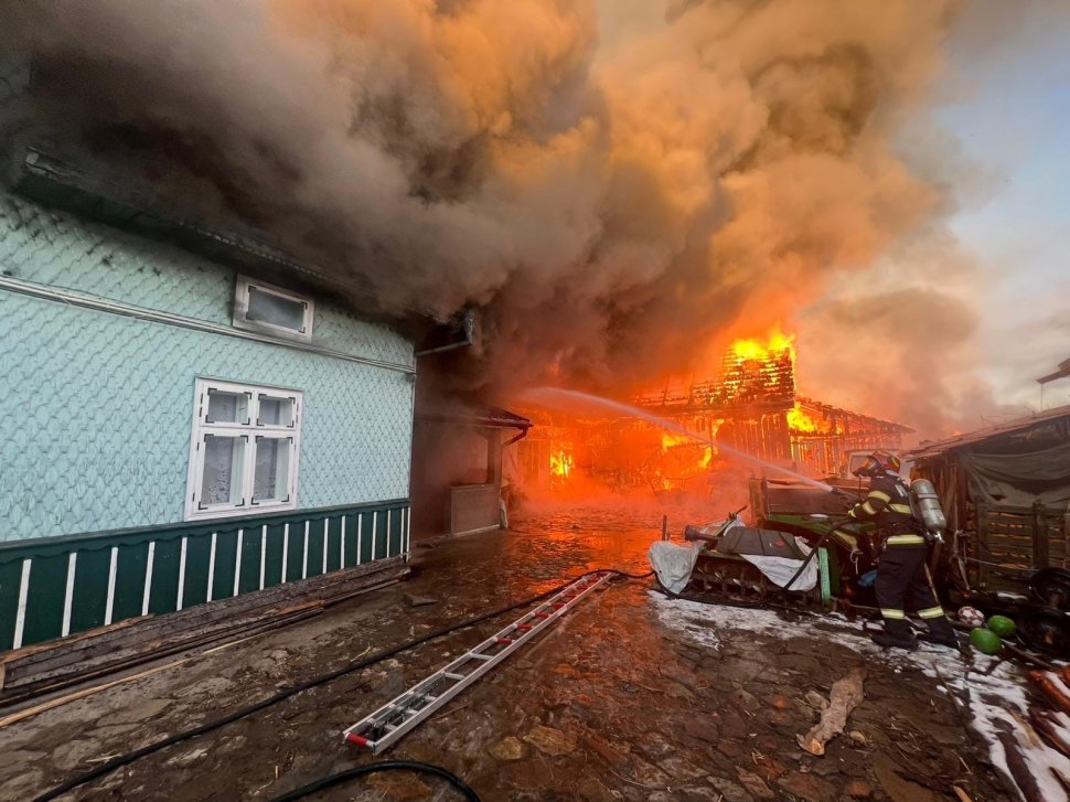 Tragedie în penultima zi a anului: Incendiu devastator în Marginea, cu pierderi majore; zeci de animale pierite în flăcări 7454
