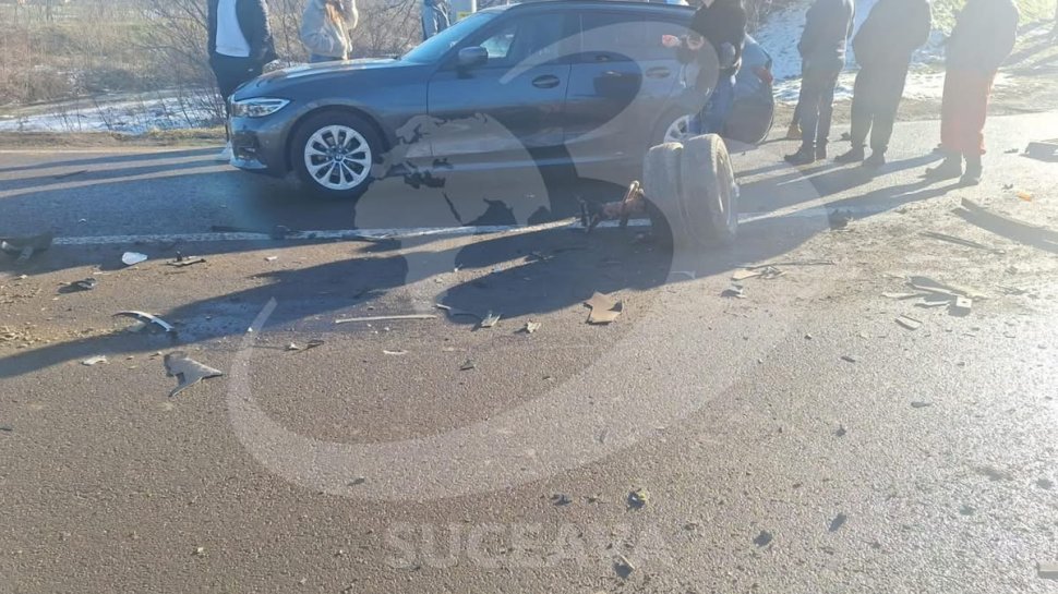 Impact violent între o mașină și o autoutilitară, la Boroaia 7465