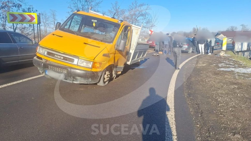 Impact violent între o mașină și o autoutilitară, la Boroaia 7466