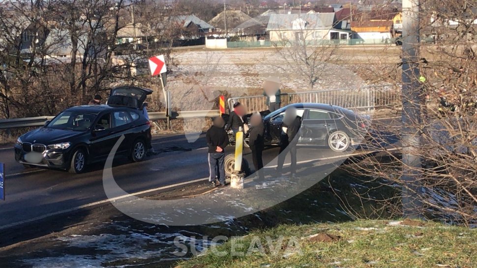 Impact violent între o mașină și o autoutilitară, la Boroaia 7469