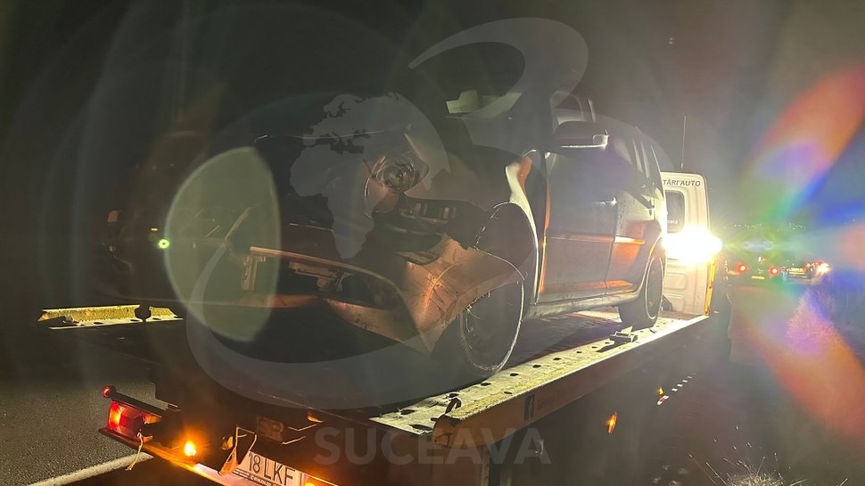 Accident rutier neobișnuit lângă Fălticeni: autoturism grav avariat și pierderi în rândul ovinelor 7551