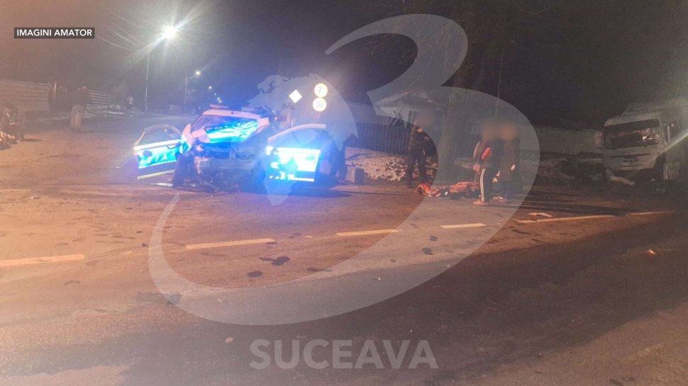 O autospecială de poliție și un tir implicate într-un grav accident rutier la ieșire din Vorona 7681
