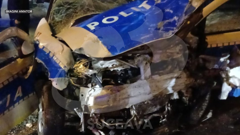 O autospecială de poliție și un tir implicate într-un grav accident rutier la ieșire din Vorona 7683
