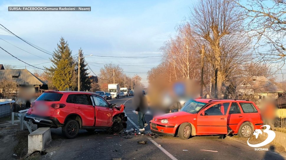 Persoană încarcerată în urma unui accident rutier grav, la Războieni