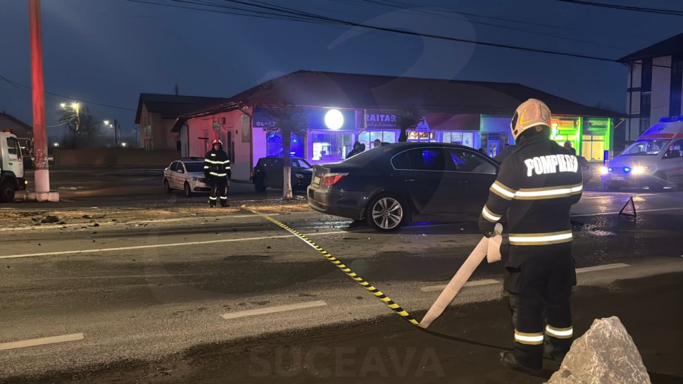 Impact puternic produs între două mașini, într-o intersecție din Cornu Luncii 8313