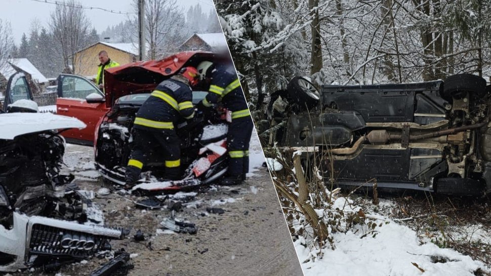 Șase persoane au fost implicate într-un accident cu două autoturisme, la Șaru Dornei