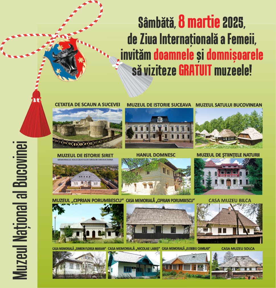 Femeile sunt invitate să viziteze gratuit muzeele din Bucovina 8969
