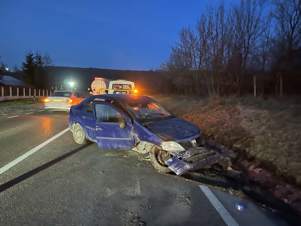 Bărbatul care a ajuns cu mașina în șanț la Bunești era în stare de ebrietate 9625