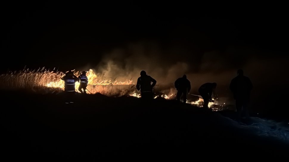 Incendiu de vegetație pe un câmp din Preutești 9565