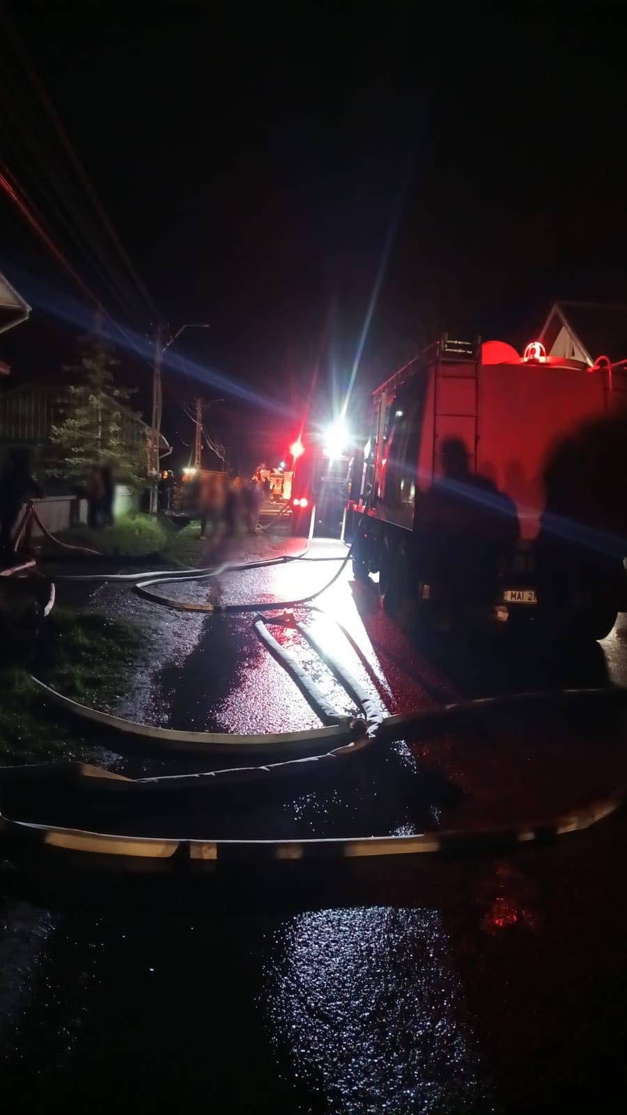 Intervenție cu 7 autospeciale la un incendiu puternic în Arbore 9898