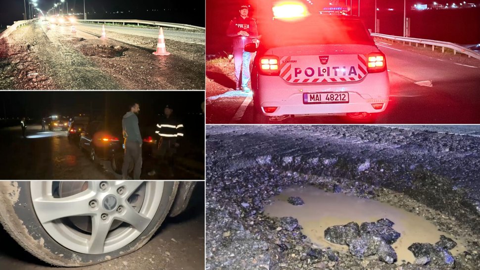 Seară de coșmar pe centura Sucevei: aproximativ șase mașini au suferit avarii la roți din cauza unei gropi imense