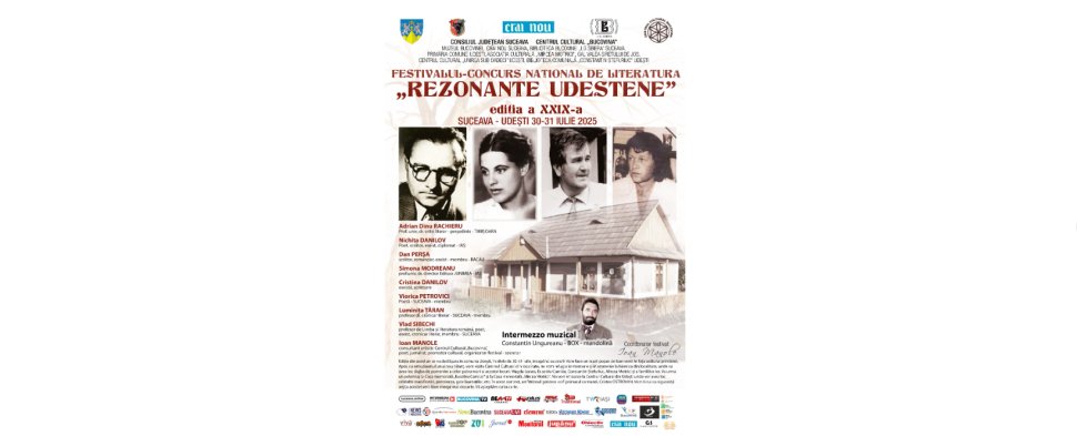 Festivalul-concurs de literatură „Rezonanțe Udeștene”, la finalul lunii, la Udești