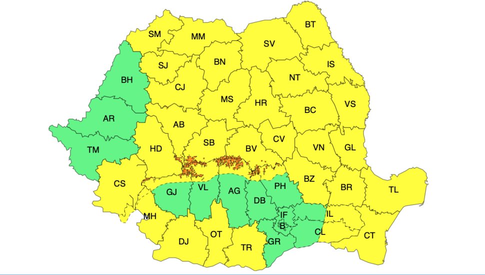 Cod galben de vreme rea înainte de Paște