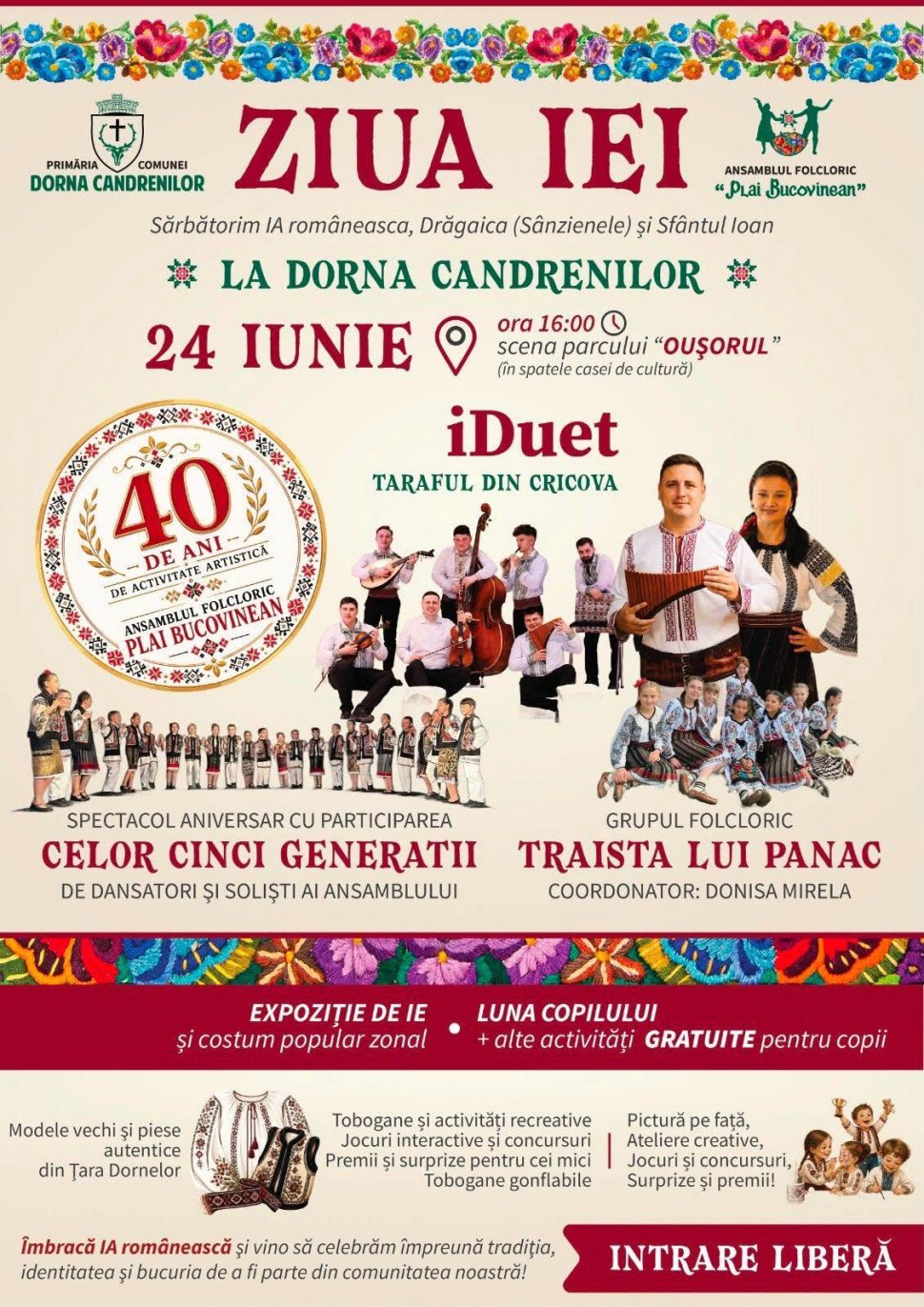 Ziua Internațională a iei sărbătorită pe 24 iunie la Dorna Candrenilor 