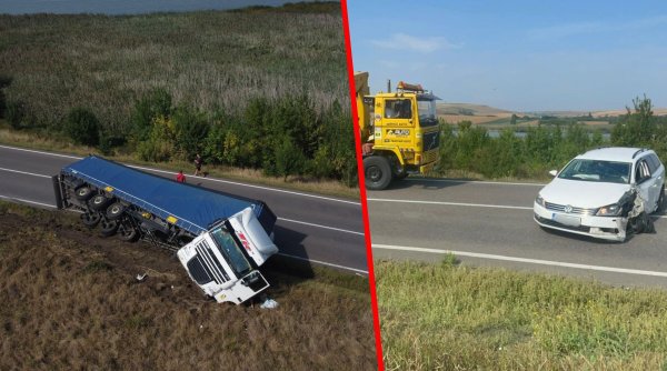trafic blocat ore bune in urma unui accident intre un tir si o masina la bunesti trafic blocat ore bune in urma unui accident intre un tir si o masina la bunesti