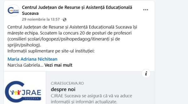cjrae suceava isi extinde echipa cu 20 de specialisti cjrae suceava isi extinde echipa cu 20 de specialisti