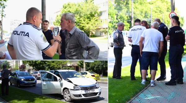 tamponare intre doua masini provocata de un sofer in stare de ebrietate la un semafor din tamponare intre doua masini provocata de un sofer in stare de ebrietate la un semafor din