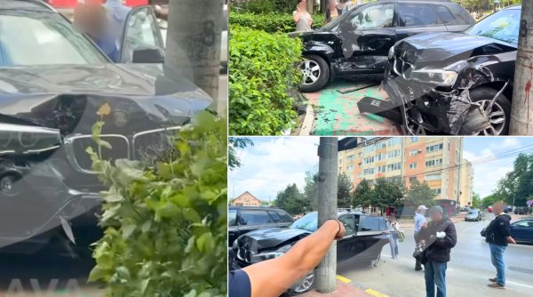 o soferita a ajuns cu autoturismul pe trotuar dupa ce a lovit o masina parcata pe bulevardul george o soferita a ajuns cu autoturismul pe trotuar dupa ce a lovit o masina parcata pe bulevardul george