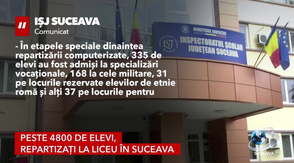 peste 4800 de elevi repartizati la liceu in suceava peste 4800 de elevi repartizati la liceu in suceava