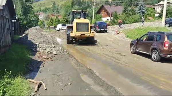 interventie pe dn 17b trafic ingreunat din cauza aluviunilor