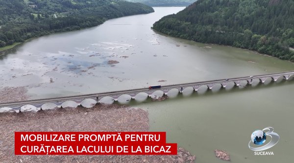 mobilizare prompta pentru curatarea lacului de la bicaz
