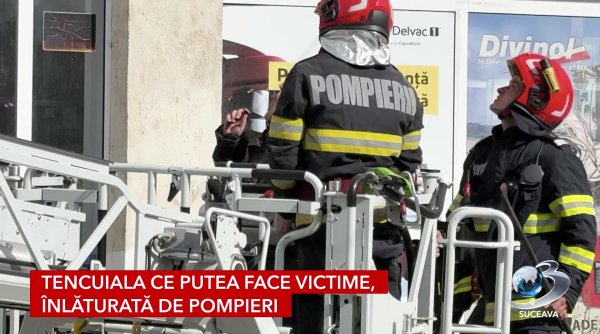 tencuiala ce putea face victime inlaturata de pompieri