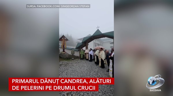 primarul danut candrea alaturi de pelerini pe drumul crucii