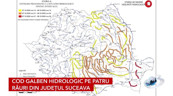 cod galben hidrologic pe patru rauri din judetul suceava