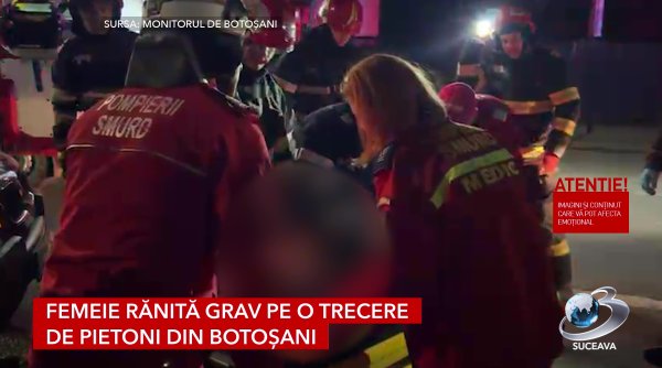 femeie ranita grav pe o trecere de pietoni din botosani