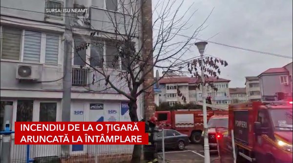 incendiu de la o tigara aruncata la intamplare la piatra neamt