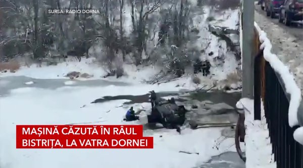 masina cazuta in raul bistrita la vatra dornei