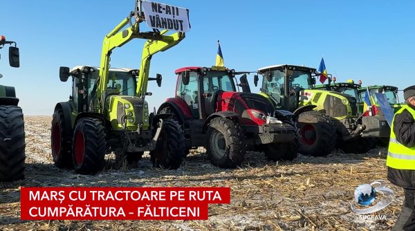 mars cu tractoare pe ruta cumparatura falticeni