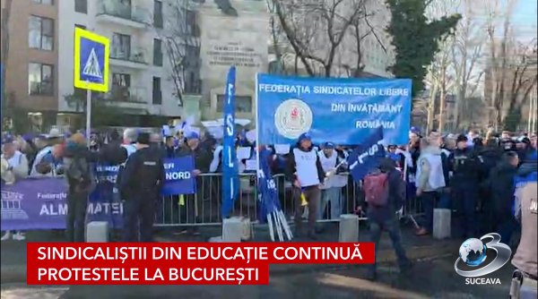 sindicalistii din educatie continua protestele la bucuresti