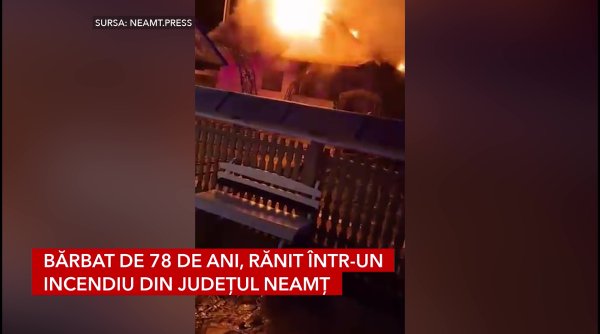 barbat de 78 de ani ranit intr un incendiu din judetul neamt