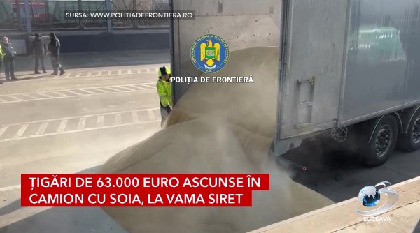 tigari de 63 000 euro ascunse in camion cu soia la vama siret