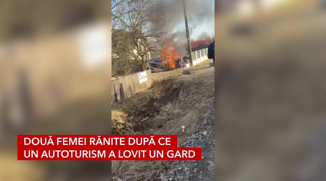 doua femei ranite dupa ce un autoturism a lovit un gard