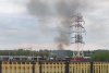 Fum dens peste Lunca Sucevei, după un incendiu izbucnit în curtea unei fabrici 10325