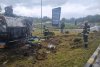 O autocisternă s-a răsturnat într-un sens giratoriu din municipiul Botoșani 10393
