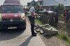 Mașină răsturnată în șanț, într-un accident rutier la Straja  10714